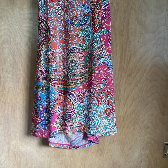 Lauren Ralph Lauren Womens Multicolor Paisley Floral Dress Size Petite Large - Picture 4 of 10